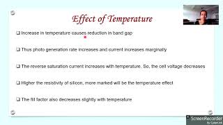 34 Effect of temperature and insolation on solar cell performance [upl. by Ajin]