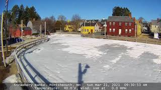 Ice Rink Melting at Strawbery Banke New Hampshire [upl. by Esital]