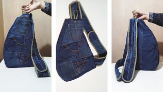 Morral con retazo de jeans reciclado [upl. by Ettessil]