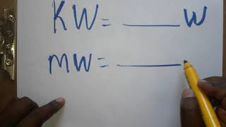 kilowatt to watt Megawatt to watt [upl. by Havstad]