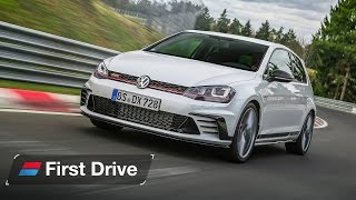 Volkswagen Golf GTI Clubsport S first drive review flatout at the Nürburgring [upl. by Ainotal]