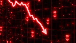 Stock Market Crash of Red Arrow Graph Going Down Into Recession 4K 60fps Wallpaper Background [upl. by Adni]