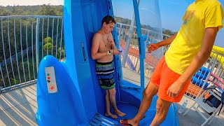 Aquacolors Poreč  Looping Rocket  Trapdoor Waterslide POV [upl. by Bard]