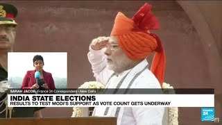 Indias ruling rightwing nationalist BJP leads in three of four state poll results • FRANCE 24 [upl. by Whiffen]