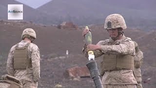 US Marines Firing M252 81mm Mortar System [upl. by Eiroj]