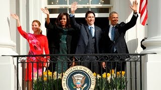 Highlights from Justin Trudeaus welcome to the White House [upl. by Whall]