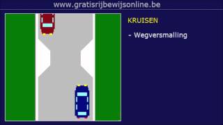 GRATIS RIJBEWIJS ONLINE 15 Rijbewijs B  RECHTS KRUISEN  EENRICHTINGSWEG [upl. by Hsan]