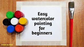 Easy watercolor painting for beginners  easy painting step by step tutorial [upl. by Phelgen]