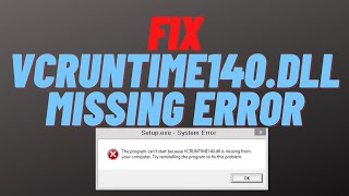 vcruntime140dll Missing Error Fix [upl. by Finbar]