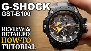 Gshock GSTB100  Review and Detailed HOWTO Tutorial on module 5513 [upl. by Eisej]