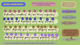 División silábica rima consonante y asonante verso estrofa sinalefa soneto [upl. by Roselane]