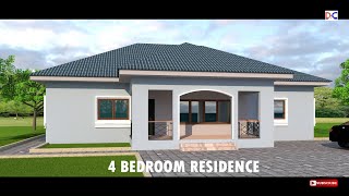 SMALL AND AFFORDABLE HOUSE DESIGN 4 BEDROOM RESIDENCE [upl. by Rehctaht941]