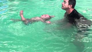 10 Month Old Baby Floating  ISR Training  Float Infant Swimming Resource [upl. by Norina]