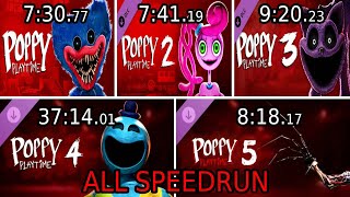 Poppy Playtime Chapter 1 2 3 4 5 ALL FANGAME Mod SPEEDRUNS 1 [upl. by Epoillac]