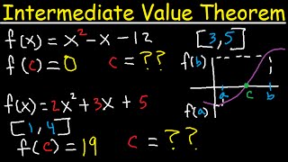 Intermediate Value Theorem Explained  To Find Zeros Roots or C value  Calculus [upl. by Catto]