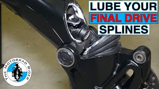 ESSENTIAL MAINTENANCE How to lube the FD splines on the shaft drive of your BMW R1250GS  R1200GS [upl. by Ginnie415]