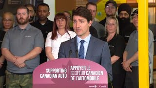 Trudeau asked about SNCLavalin scandal following Simpsons episode [upl. by Anaugal315]