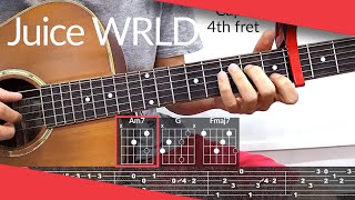 Lean Wit Me Juice WRLD Guitar Tutorial  Tab Chords [upl. by Llerod831]