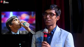 Praggnanandhaa on his quotdrinking water from bottlequot secret [upl. by Akinam649]