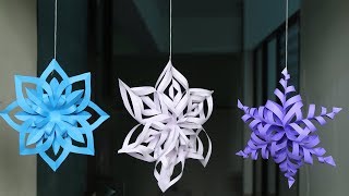 DIY 3D Snowflake Making Tutorial  DIY Crafts [upl. by Ennasil515]