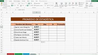 Practica 4 promedios con 3 hojas de excel [upl. by Reyotal]