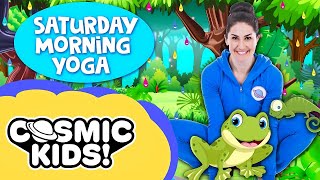 Frogs Reptiles and Rainforests Saturday Morning Yoga 🐸  Cosmic Kids [upl. by Shirah792]