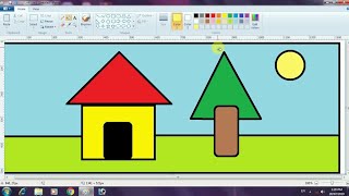 How to draw mini house  in ms paint  easy [upl. by Bunow310]