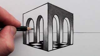 How To Draw An Optical Illusion Impossible Columns [upl. by Shela]