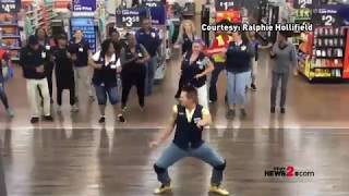 Walmart Employees ‘Roll It Back’ With EPIC Cupid Shuffle Dance [upl. by Selway]