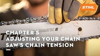 Chapter 5 Adjusting Your Chain Saw’s Chain Tension  STIHL Tutorial [upl. by Aracahs]