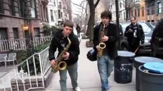 Dueling Saxophones perfect NYC street music [upl. by Nalani]