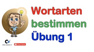 Bestimme die 10 Wortarten Übung 1 [upl. by Ives]