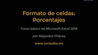 Formato de celdas con porcentajes en Excel [upl. by Ailongam]