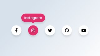 Social Media Buttons with Tooltip on Hover using only HTML amp CSS [upl. by Zoara]