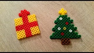 DIY Noël  Sapin et Cadeau en perles HAMA  Perler beads Christmas tree and present [upl. by Ahsilak208]