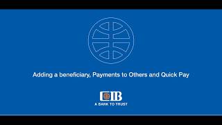 Adding a Beneficiary Payments to Others amp Quick Pay through Internet Banking [upl. by Etnahs]