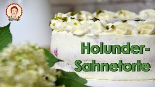 HolunderSahnetorte  REZEPT  Saisonal backen  Küchencottage [upl. by Guthrie11]