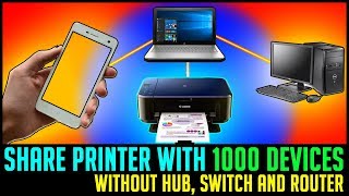 How to share printer in windows 10 8 amp 7 without hub switch or router  Also Print from smartphone [upl. by Gilud]