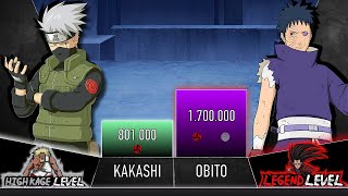 KAKASHI VS OBITO POWER LEVELS  AnimeScale [upl. by Uriiah]