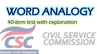 40item ANALOGY for Civil Service Exam 2020 Reviewer entrance exam [upl. by Eyt]