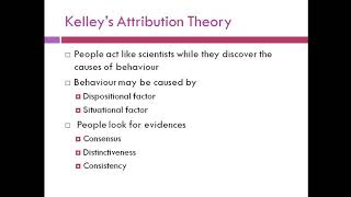 Attribution Theory by Harold Kelley [upl. by Vasilis]