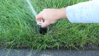 How to Adjust a Hunter Rotary Style Sprinkler Head [upl. by Riobard891]