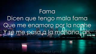 Danna Paola  Mala Fama Letra [upl. by Jamal]