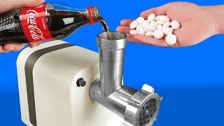 EXPERIMENT MEAT GRINDER VS COCA COLA AND MENTOS [upl. by Akemyt295]