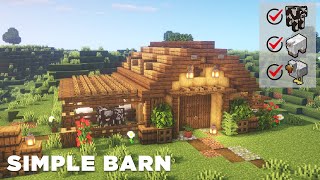 Minecraft  Barn Tutorial  How to Build a Simple Barn [upl. by Eadnus974]