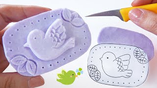 SOAP CARVING  Flying Bird  Free Printable Template  For Beginners  Easy [upl. by Kayle491]