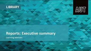 Reports Executive summary [upl. by Pier]