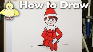 How to Draw an Easy Elf on a Shelf for Beginners [upl. by Aissilem]