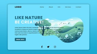 Responsive Website Landing Page Design  Title Creative Nature  Only Using CSS amp HTML [upl. by Attenreb492]