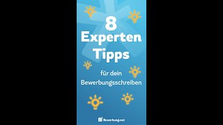 Bewerbungsschreiben  8 Experten Tipps shorts [upl. by Ahcsat]